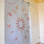 Porte vetro cristallo acidato extrachiaro Logika decoro sole semplificato con incisione e colore (6)-1000