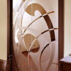 Porte vetro cristallo bronzo scorrevoli stipite legno decoro personalizzato kandinsky-1000